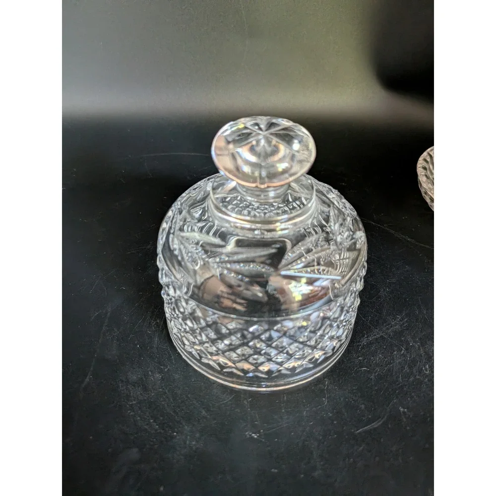 Vintage Galway Irish Crystal Butter Dish Diamond Cut